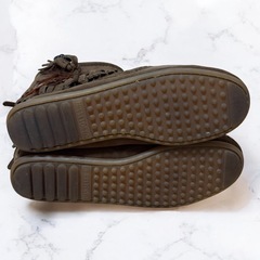 ミネトンカ MINNETONKA ダブルフリンジ ショートブーツ 24.5cmの画像