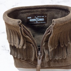 ミネトンカ MINNETONKA ダブルフリンジ ショートブーツ 24.5cmの画像