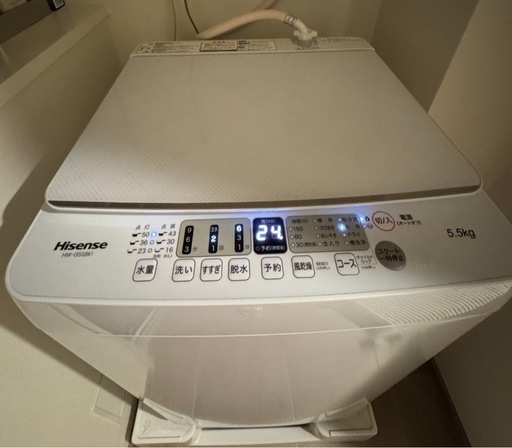 Hisense 全自動洗濯機 HW-G55BK1（洗濯5.5kg / 簡易乾燥機能 / 上開き）