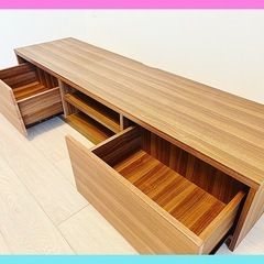 幅150cm テレビボード ローボード収納付き【美品・引き出し付き】の画像