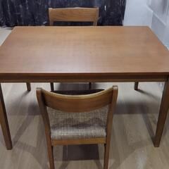 【美品】ニトリ DT BEECH SP DBR ダイニングテーブル&ダイニングチェア2個の画像