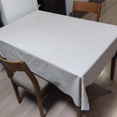 【美品】ニトリ DT BEECH SP DBR ダイニングテーブル&ダイニングチェア2個の画像