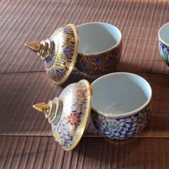 タイ王国伝統工芸キャンディポット５個セットの画像