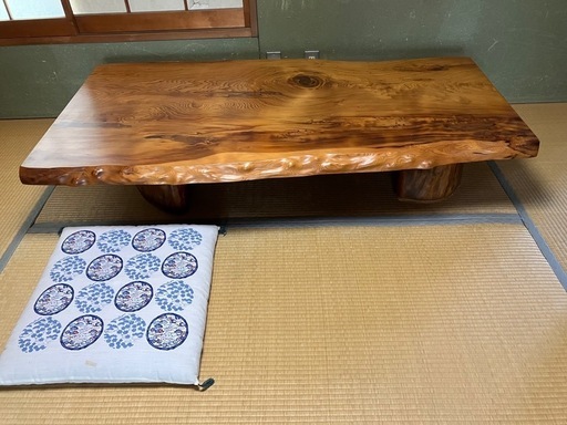 引き取り限定高級な天然木一枚板の座卓価格相談可