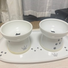 猫壱(necoichi)ハッピーダイニング 猫用　ボウルとトレーセット の画像