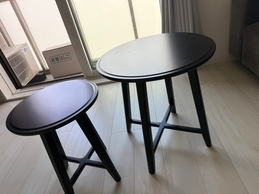 IKEA KRAGSTA クラーグスタ ネストテーブル2点セット ブラック
　