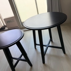 IKEA KRAGSTA クラーグスタ ネストテーブル2点セット ブラック 美品　の画像