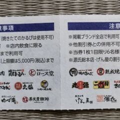物語コーポレーション10％割引クーポン焼肉きんぐ/ゆず庵/丸源の画像