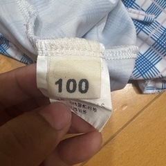 チェック リボン 水着ベビー キッズ100cmの画像