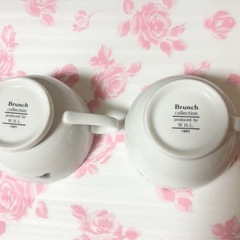 【私の部屋】ブランチコレクション　コーヒー　マグカップ　スープカップ　コップ　2点セットの画像