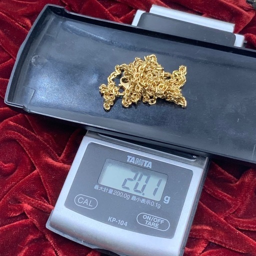 K18 小豆チェーン　ネックレス　20.1g 約69.5cm 幅2.7mm