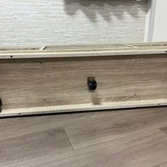 テレビ台 TVラック  幅119 ホワイトオーク ローボード フラップ扉 キャスター付き の画像