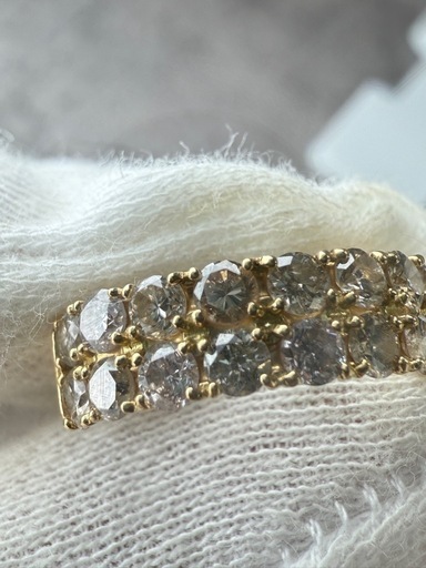 K18 ハーフエタニティリング　D1.75ct 2.0g 12号