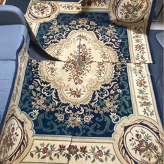 クラシック花柄ラグ 200×250cm（4分割） DIY・リメイク素材にもの画像
