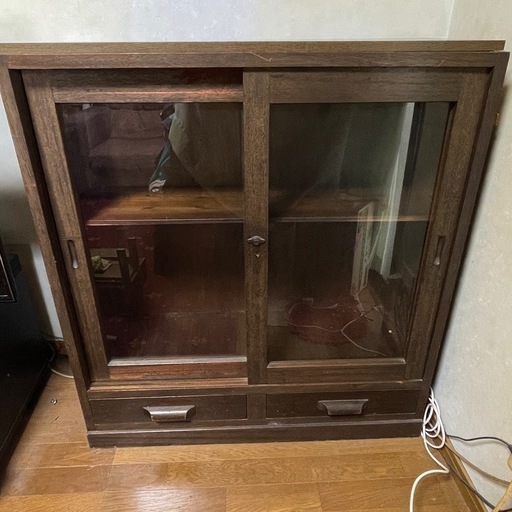 昭和レトロ アンティーク 硝子キャビネット
