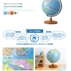 地球儀／　レイメイ藤井「先生おすすめ小学生の地球儀」（直径約20cm）の画像