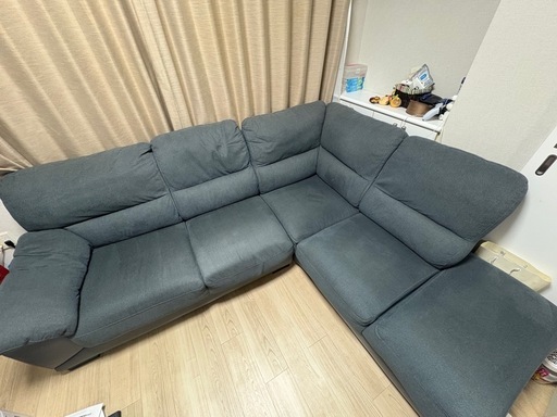 [終了]ニトリ 布張りカウチソファー ウォール3KD 240x200 88161