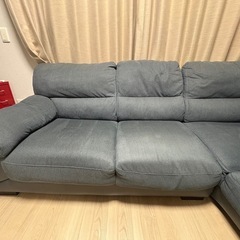 [終了]ニトリ 布張りカウチソファー ウォール3KD 240x200 88161の画像