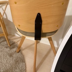 ダイニングチェア 回転式 木製グレーの画像