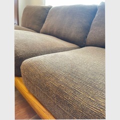 美品　クラウドソファ　3人掛け　チョコレートブラウン　モモナチュラル の画像
