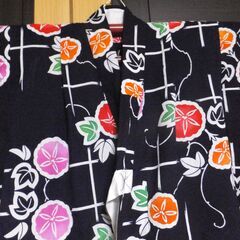 子供浴衣★注染★カラフル朝顔★size１１０～１３０の画像