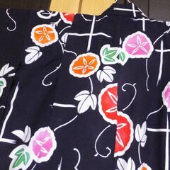 子供浴衣★注染★カラフル朝顔★size１１０～１３０の画像