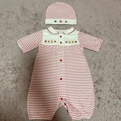 ベビー 服 帽子 50 - 60 2WAYオール 新生児の画像