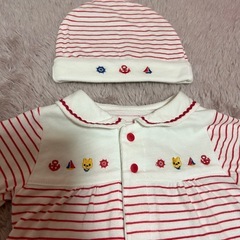 ベビー 服 帽子 50 - 60 2WAYオール 新生児の画像