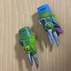 爬虫類 カメレオン2体 フィギュアセットの画像