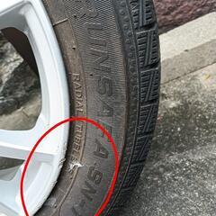 【本日午前中きまりました】155/65r14　スタッドレスタイヤ4本　ホイール付きの画像