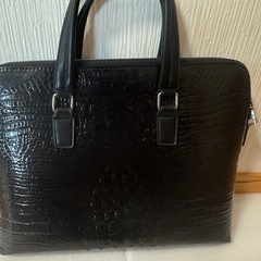 クロコ型押し ビジネスバッグ＆長財布セット（現状品）の画像