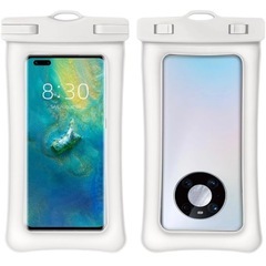 スマホ防水ケース 水に浮く IPX8認定 4〜7インチ対応 首掛け ストラップ付の画像