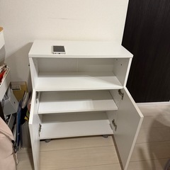 キャビネット 白 ホワイト 完成品の画像
