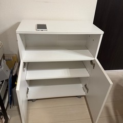 キャビネット 白 ホワイト 完成品の画像