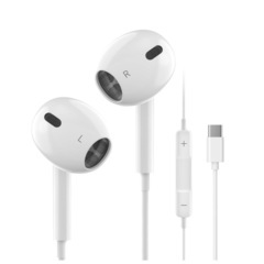 【新品】Type-C有線イヤホン HiFi高音質 ノイズ低減 マイク付き 音量調整可能の画像