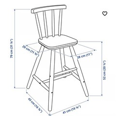 IKEA イケア　ベビーチェア　キッズチェア　AGAM アーガム　子供椅子　チェア 黒　　の画像