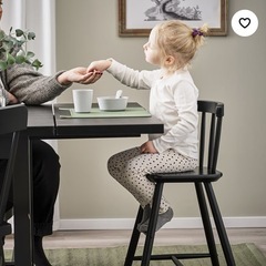 IKEA イケア　ベビーチェア　キッズチェア　AGAM アーガム　子供椅子　チェア 黒　　の画像