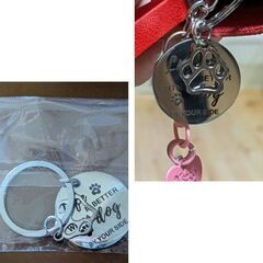 ステンレス製/愛犬家キーホルダー（新品）の画像