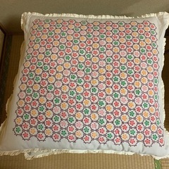 ピンク　大判座布団・お花カバー付き4枚の画像