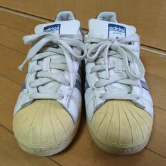 adidas Superstar ホワイト/グレー スニーカー 23cmの画像
