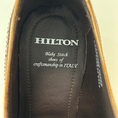 未使用ヒルトンHILTONメンズ革靴ビジネスシューズ紐靴ドレスシューズ茶色くつクツ内羽根ブラウン本革牛革レザー26.5箱付き紳士靴の画像