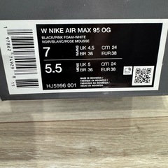 ナイキ　AIR MAX 95 OG Pink Foam W24.0cmの画像