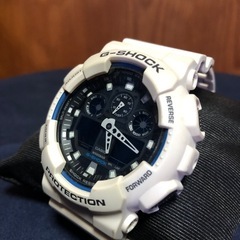 CASIO　G-SHOCKホワイト　メンズ腕時計の画像