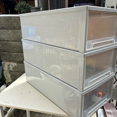 衣装ケース3点セット　高さ 約22㎝ 奥行き約 74㎝ 幅約38.5㎝の画像