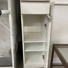 食器棚　No.3640　ホワイト　スリムタイプ　キッチン収納　【リサイクルショップどりーむ天保山】の画像