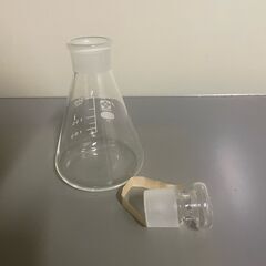 【那須町役場】三角フラスコ　花瓶　古道具　理科　実験　昭和レトロ【管理番号275】の画像