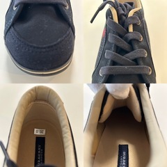 未使用バーバリーBURBERRY子供用スニーカーボーイズガールズカジュアルシューズ20センチ黒ブラック綿男の子女の子箱付きの画像