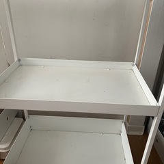 IKEA 3段　ホワイト　キャスター付きワゴン　カートラックの画像