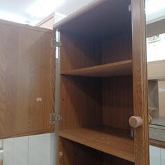 【ドリーム尾浜店】ミラー付シューズBOX　平田家具　LBR　※キズ　ハガレ等あり　※使用感あり　高さ（H)180.5×幅（W)76×奥行(D)33cmの画像