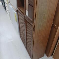 【ドリーム尾浜店】ミラー付シューズBOX　平田家具　LBR　※キズ　ハガレ等あり　※使用感あり　高さ（H)180.5×幅（W)76×奥行(D)33cmの画像